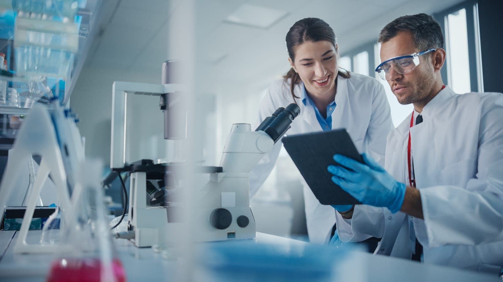 The Cordova Peptides research and quality team reviewing data in the laboratory